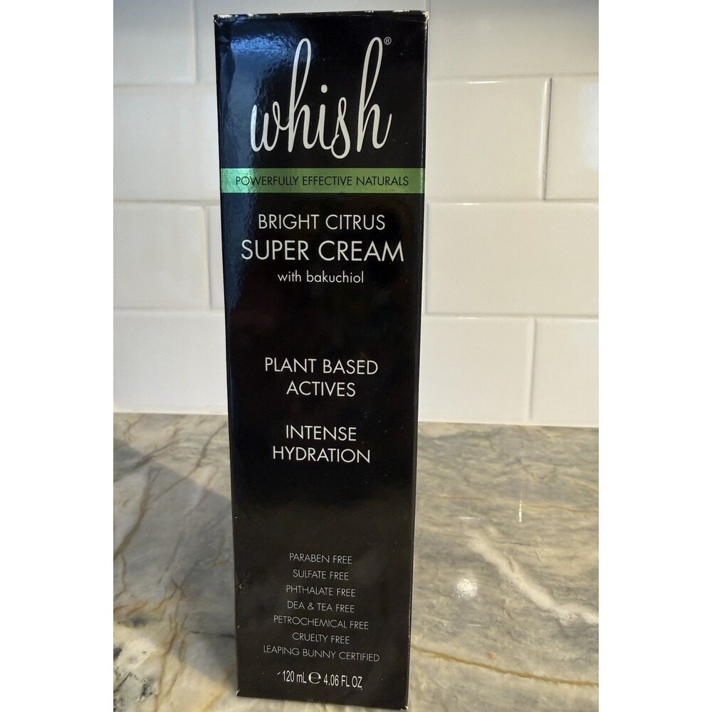 Whish Bright Citrus Super Cream Bakuchiol Anti-Aging Face Moisturizer New 4 Floz